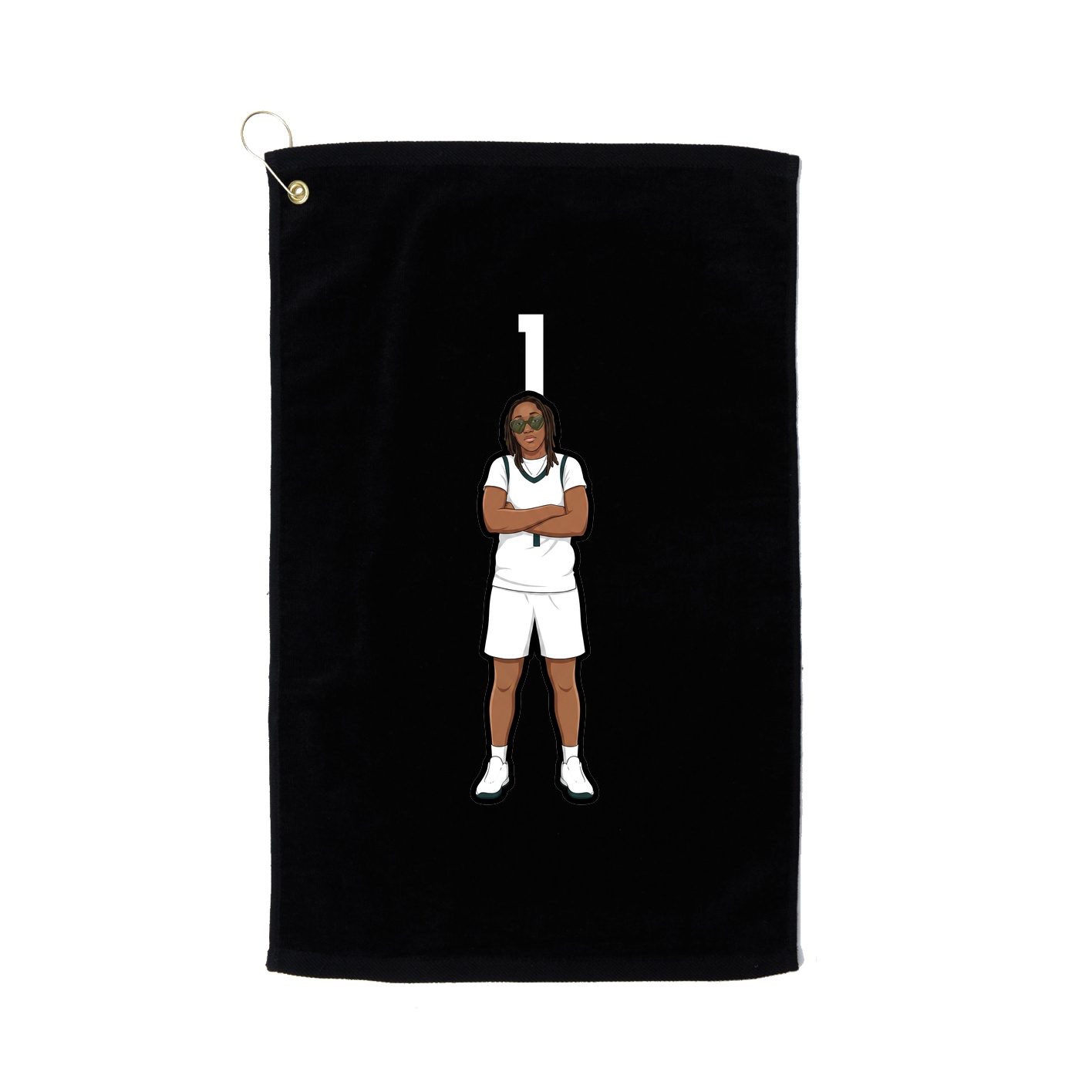 Golf Towel — Number Top in Black