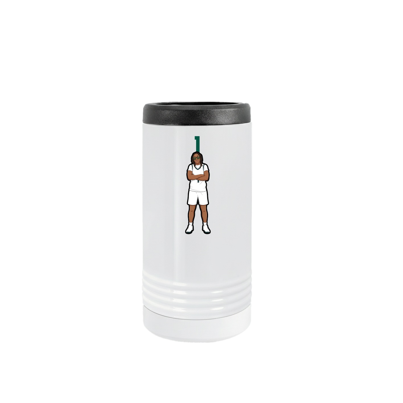 Slim Beverage Holder — Number Top in White