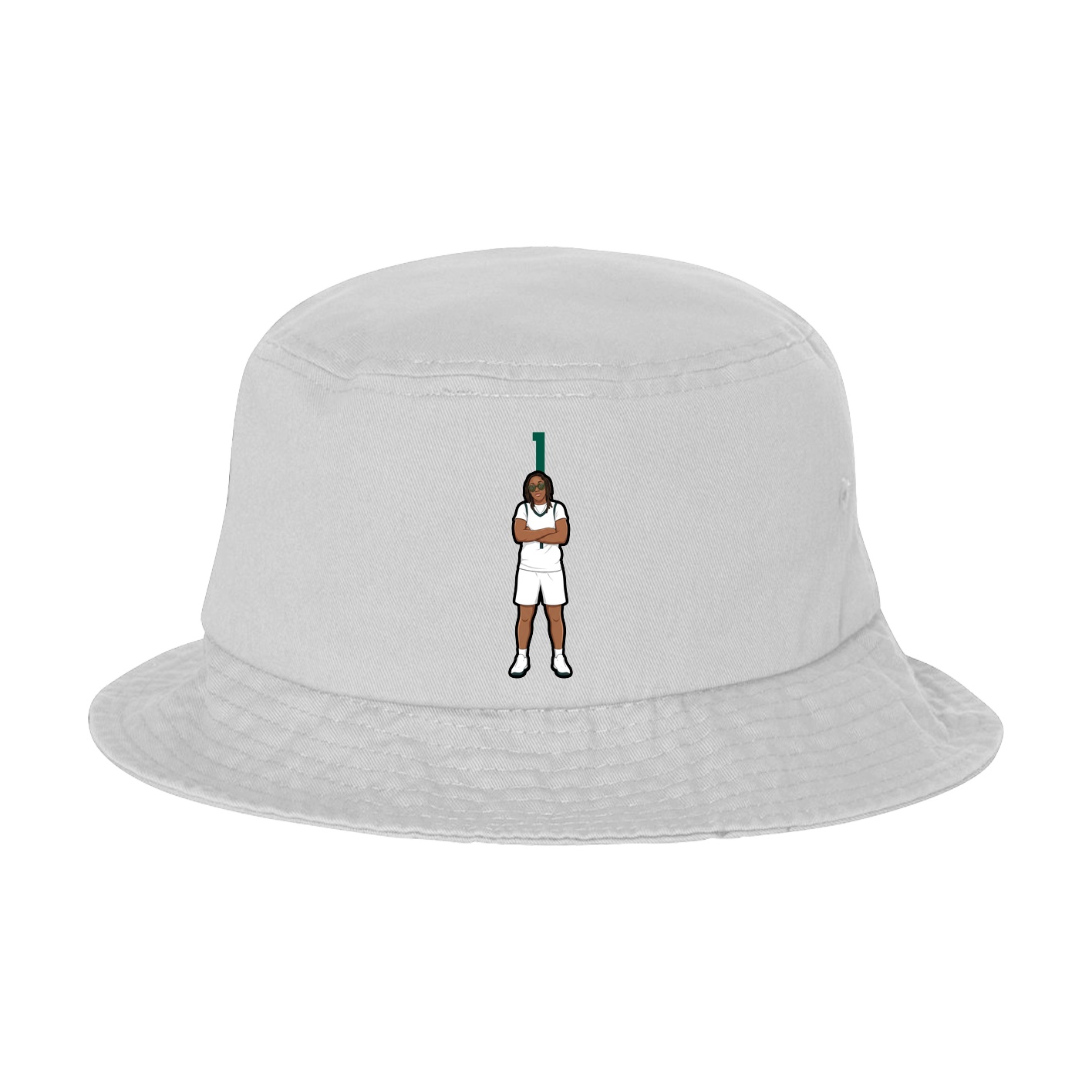 Bucket Cap — Number Top in White