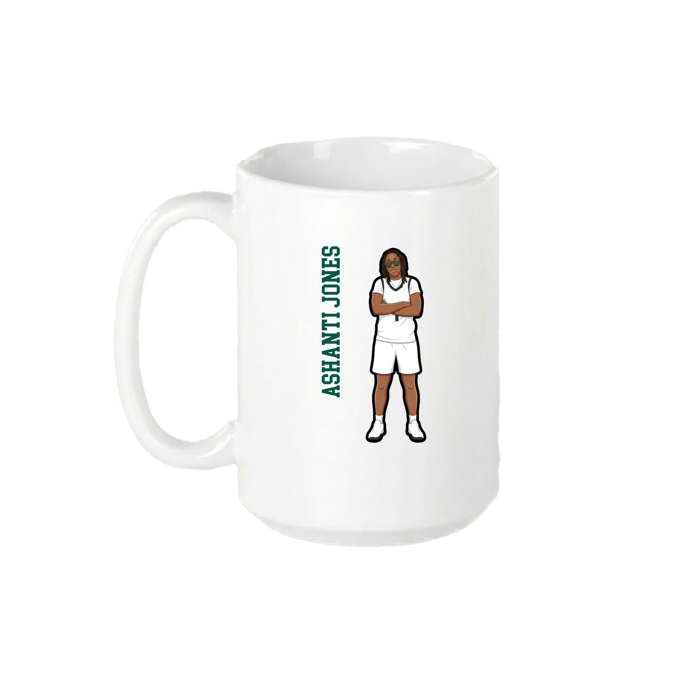 15oz Coffee Mug — Name Vertical in White