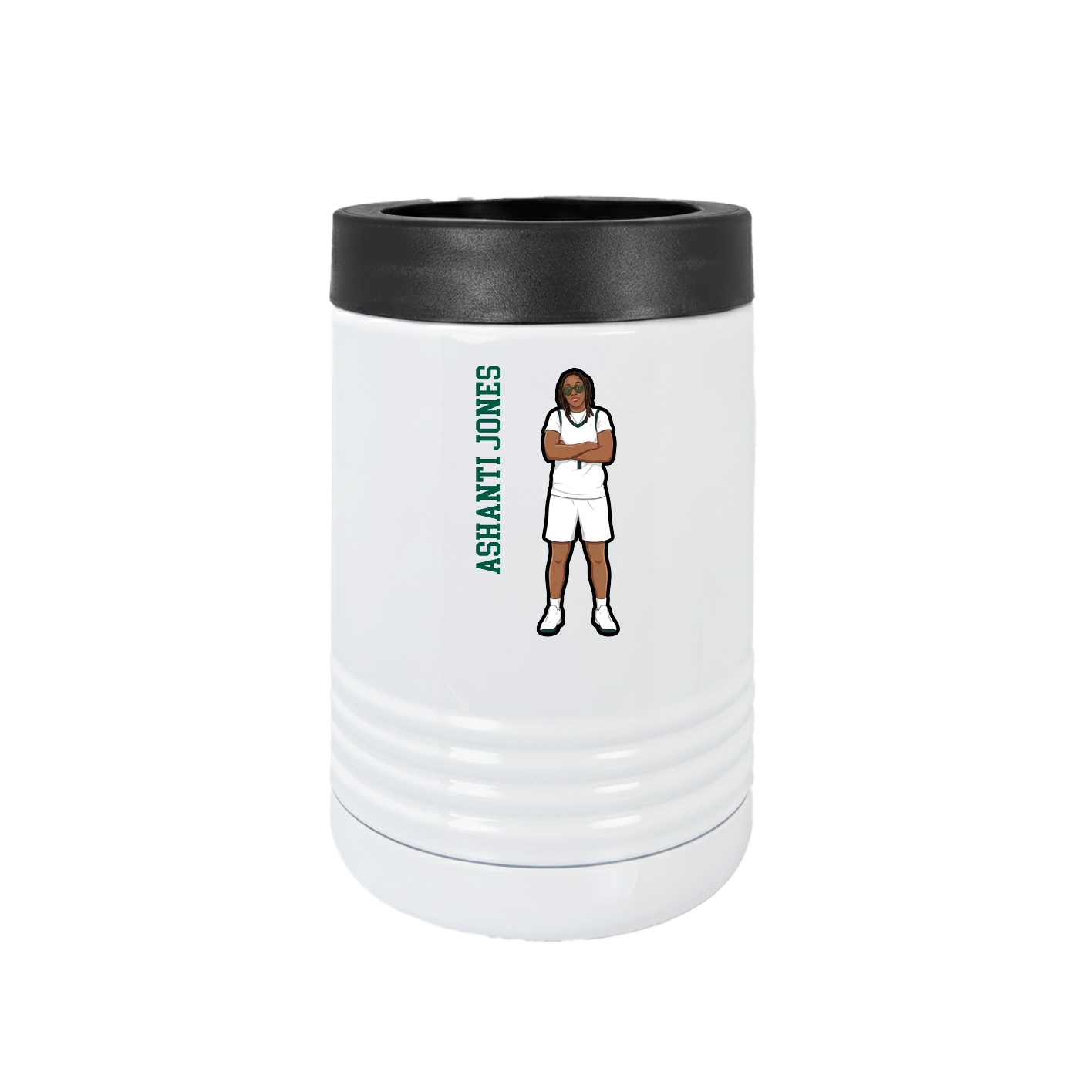 Beverage Holder — Name Vertical in White