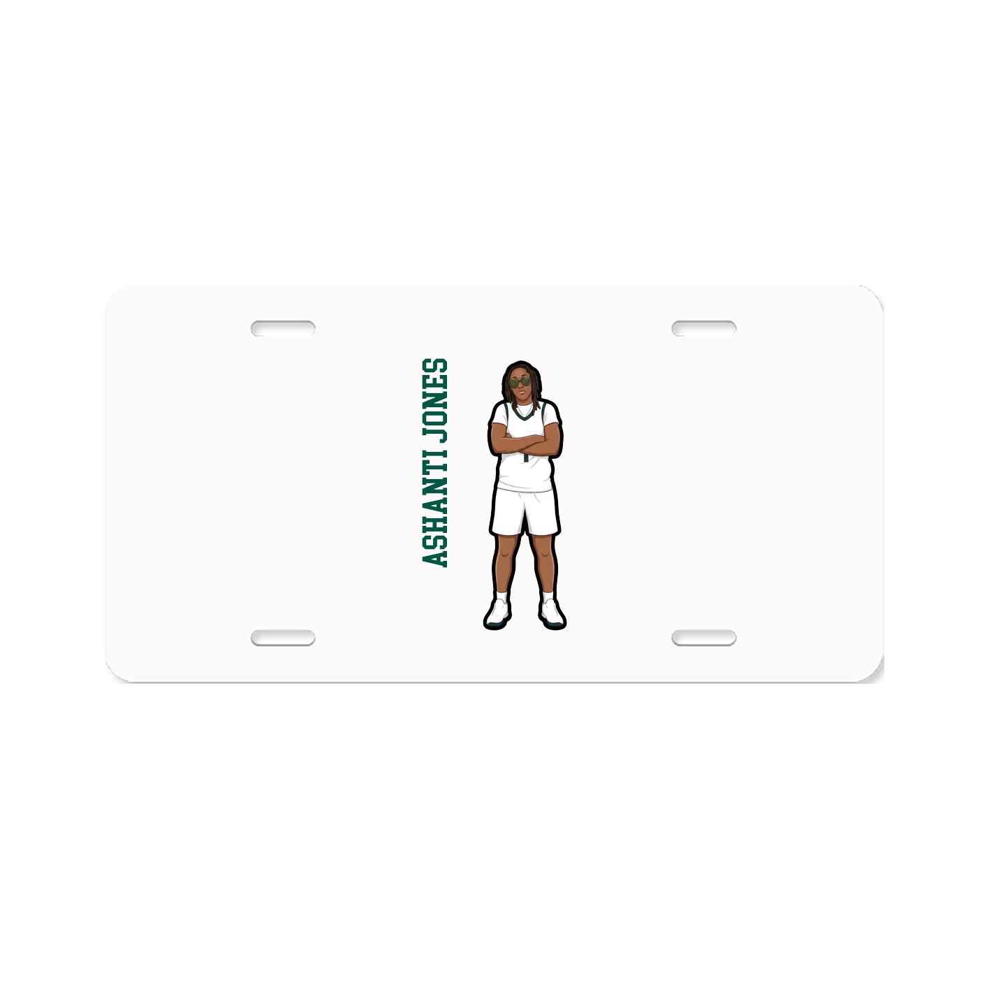 License Plate — Name Vertical in Classic