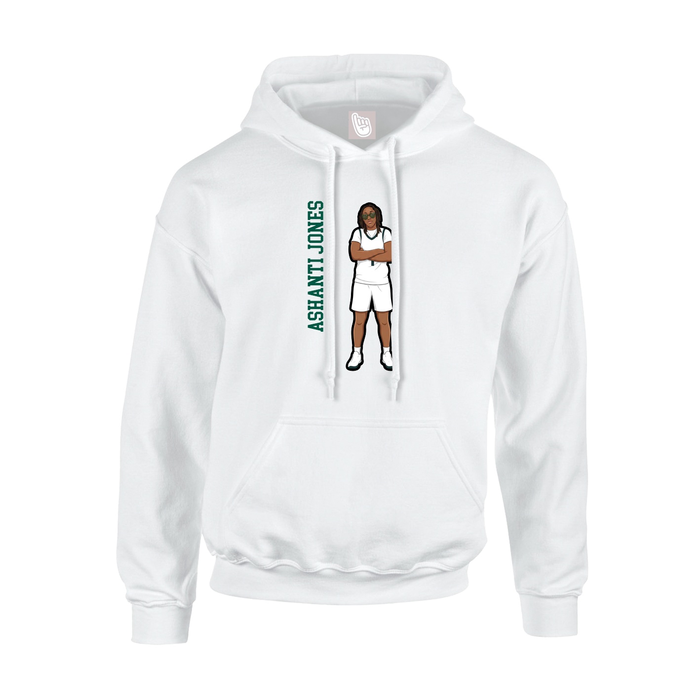 Youth Hoodie — Name Vertical in White
