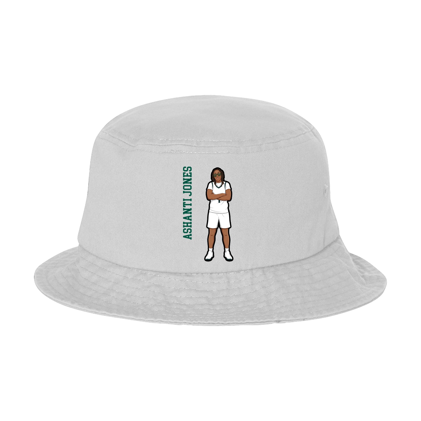 Bucket Cap — Name Vertical in White
