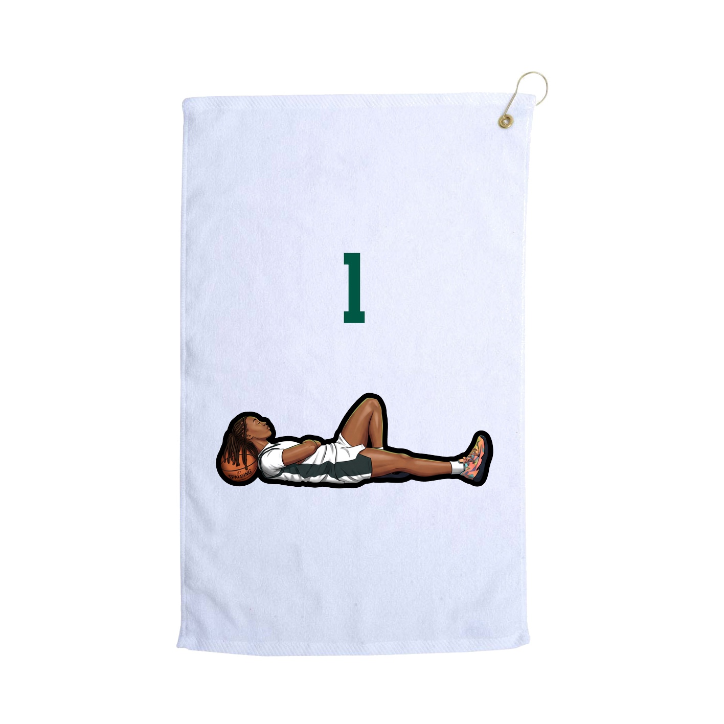 Golf Towel — Number Top in White