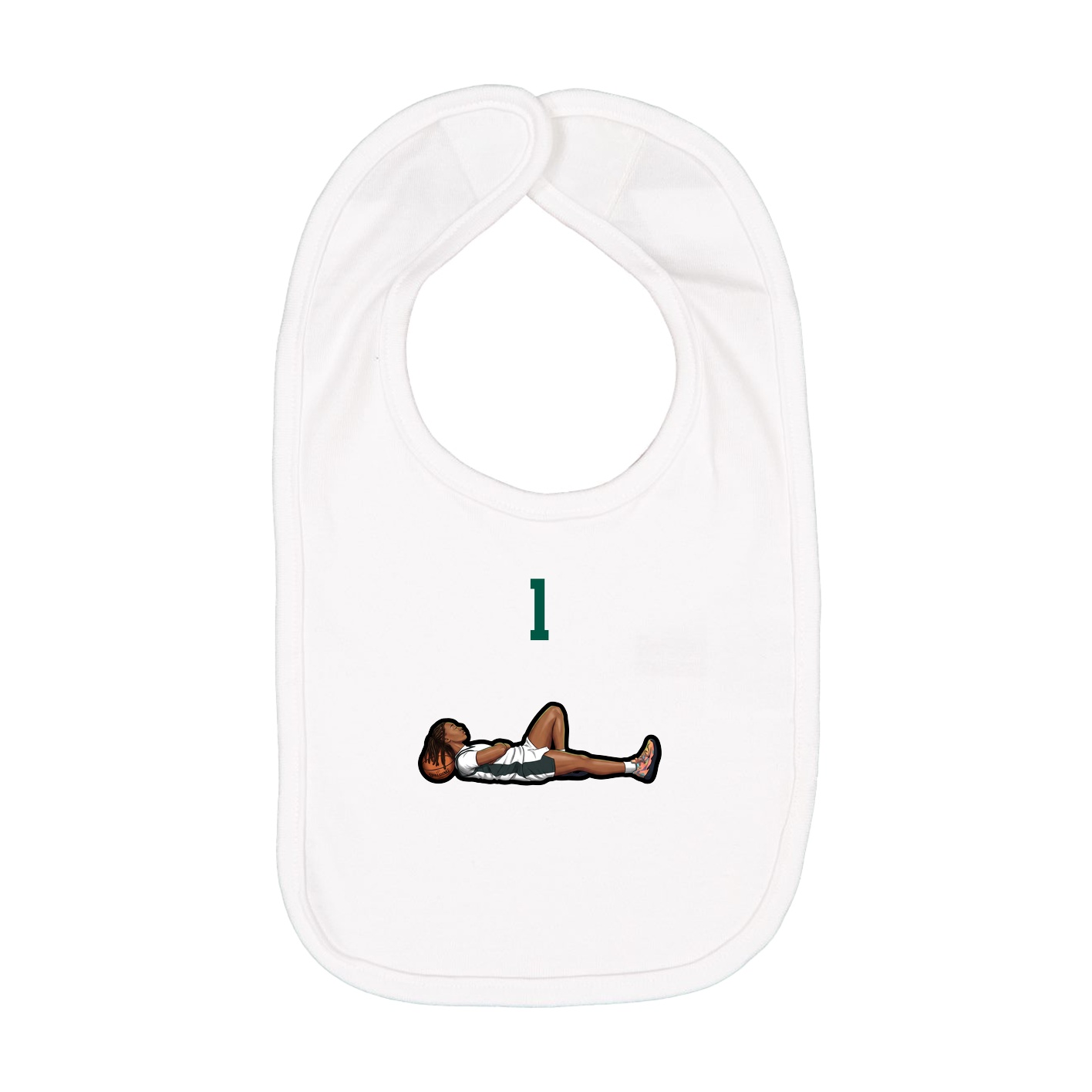 Infant Bib — Number Top in White