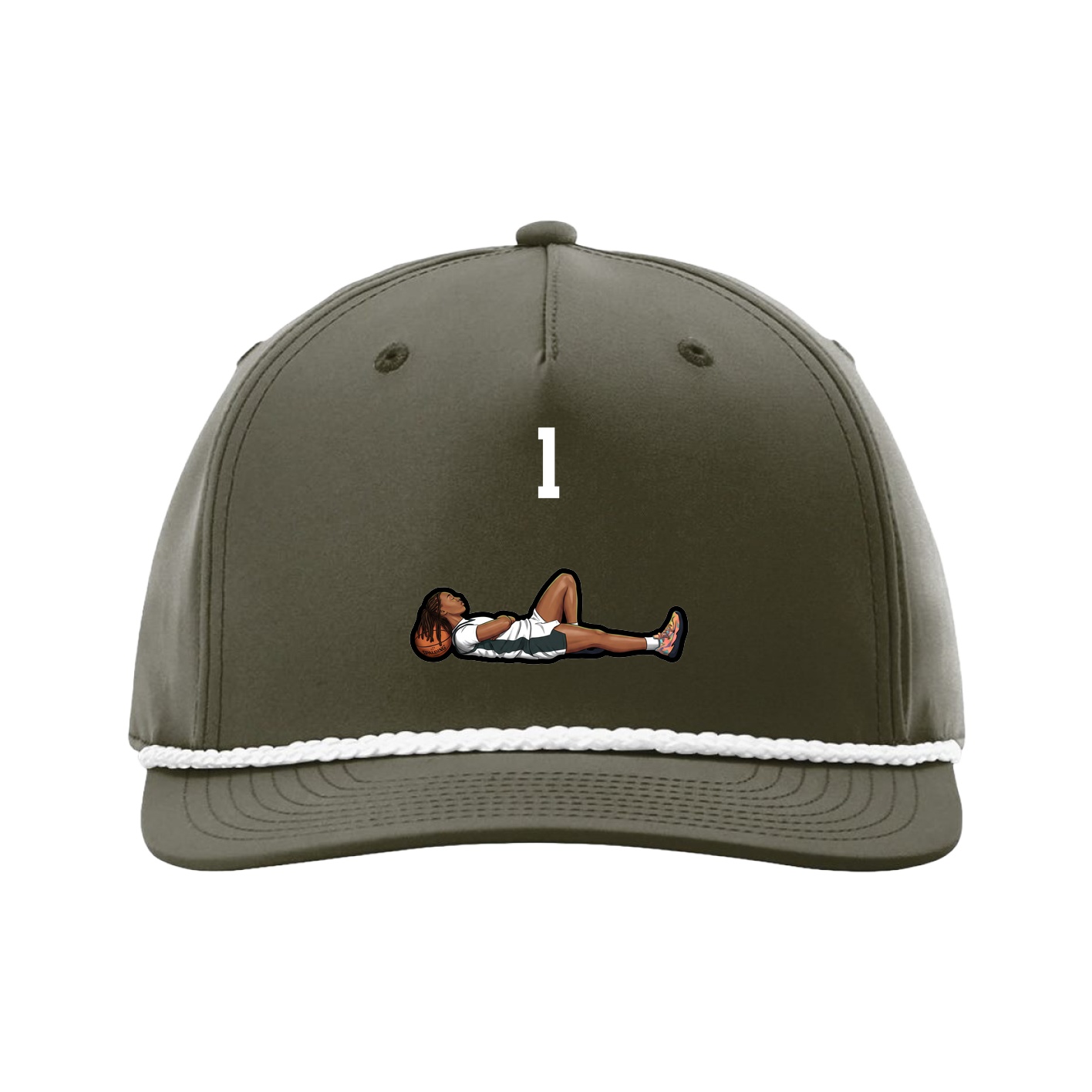 Five-Panel Classic Rope Cap — Number Top in Green