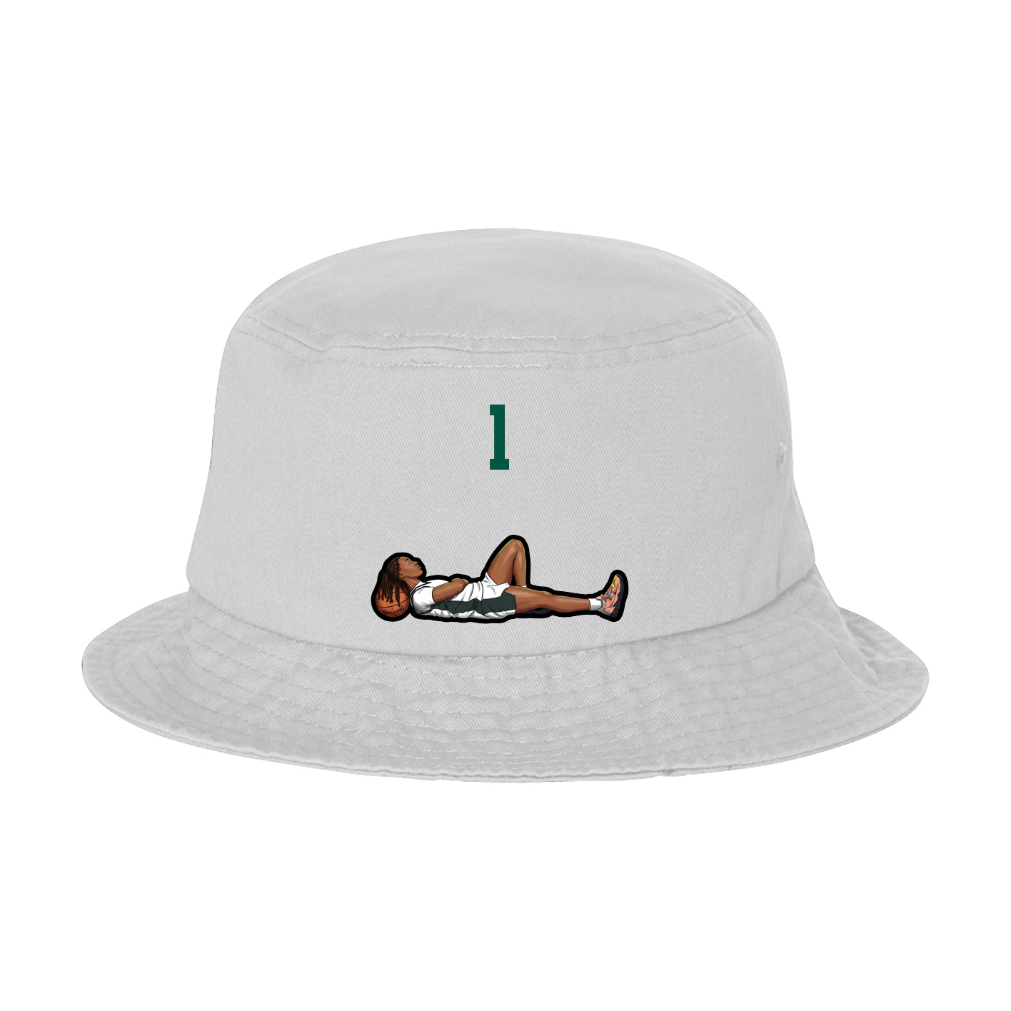 Bucket Cap — Number Top in White