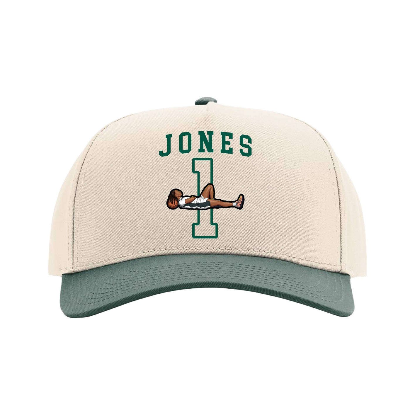 Full Fabric Five-Panel Champ Cap — Shirsey in Cream/Green