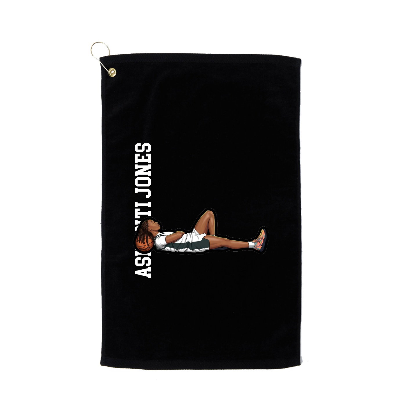 Golf Towel — Name Vertical in Black