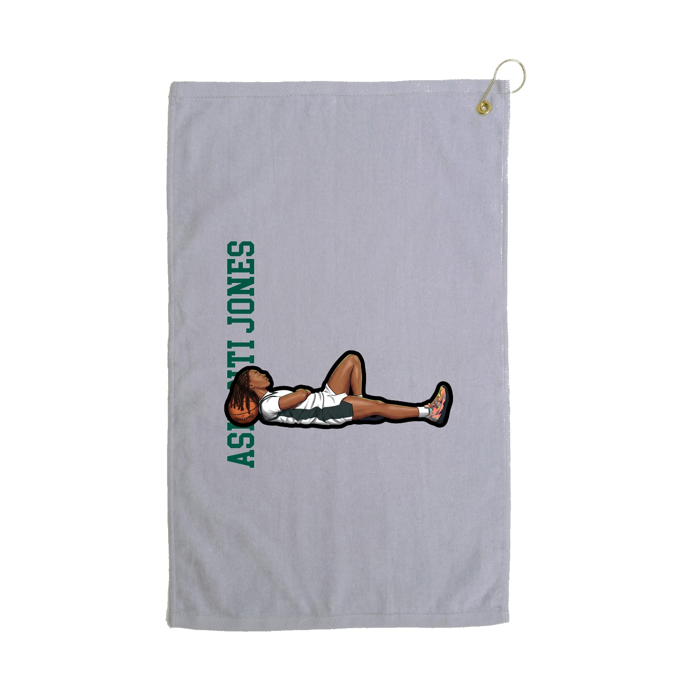 Golf Towel — Name Vertical in Grey