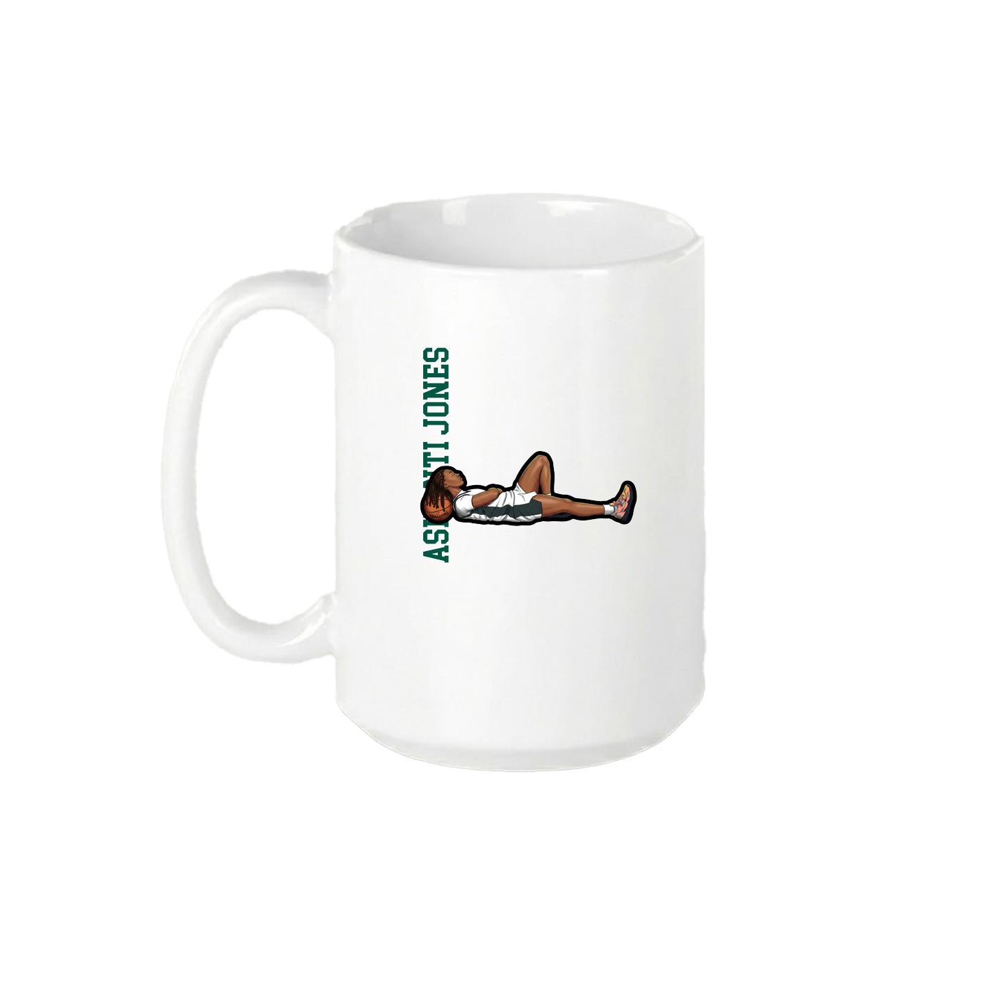 15oz Coffee Mug — Name Vertical in White