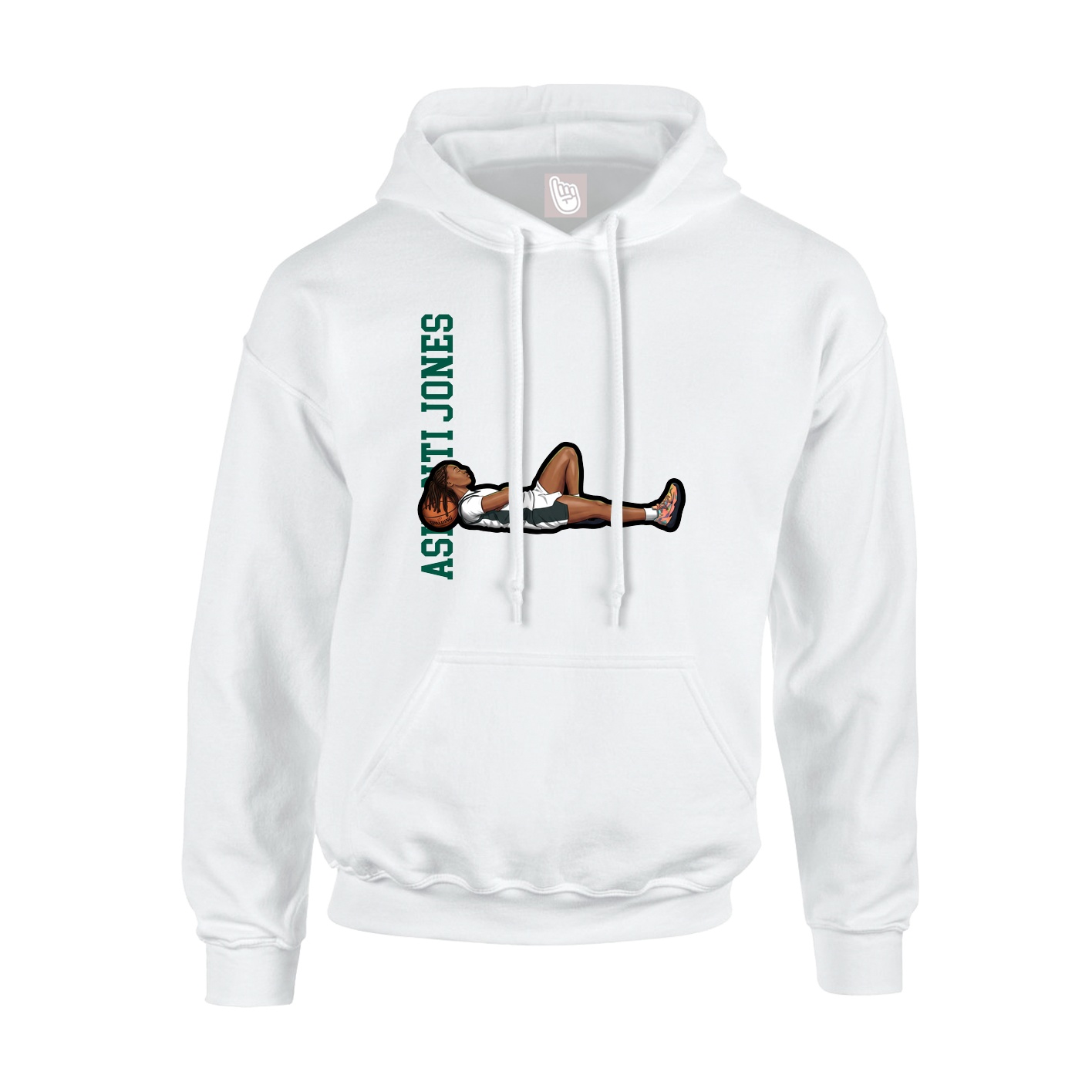 Hoodie — Name Vertical in White