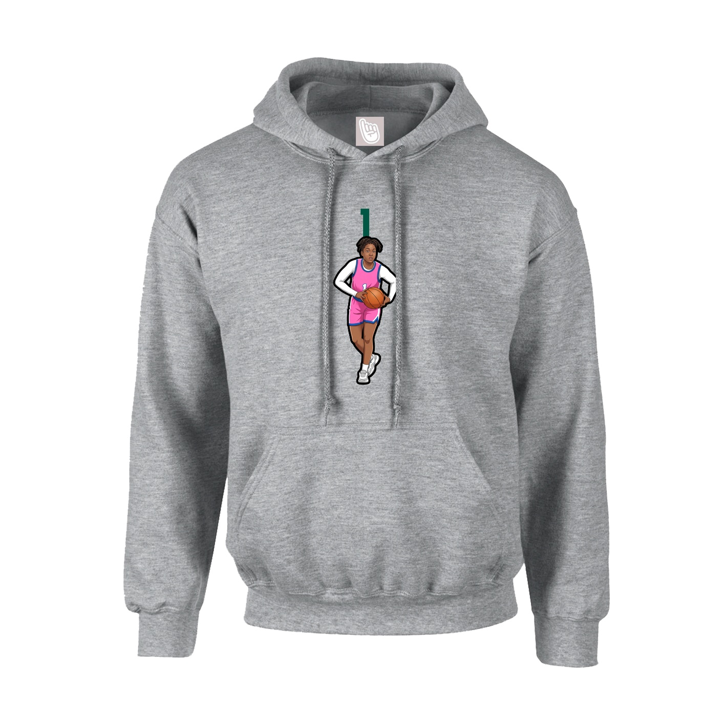 Hoodie — Number Top in Grey