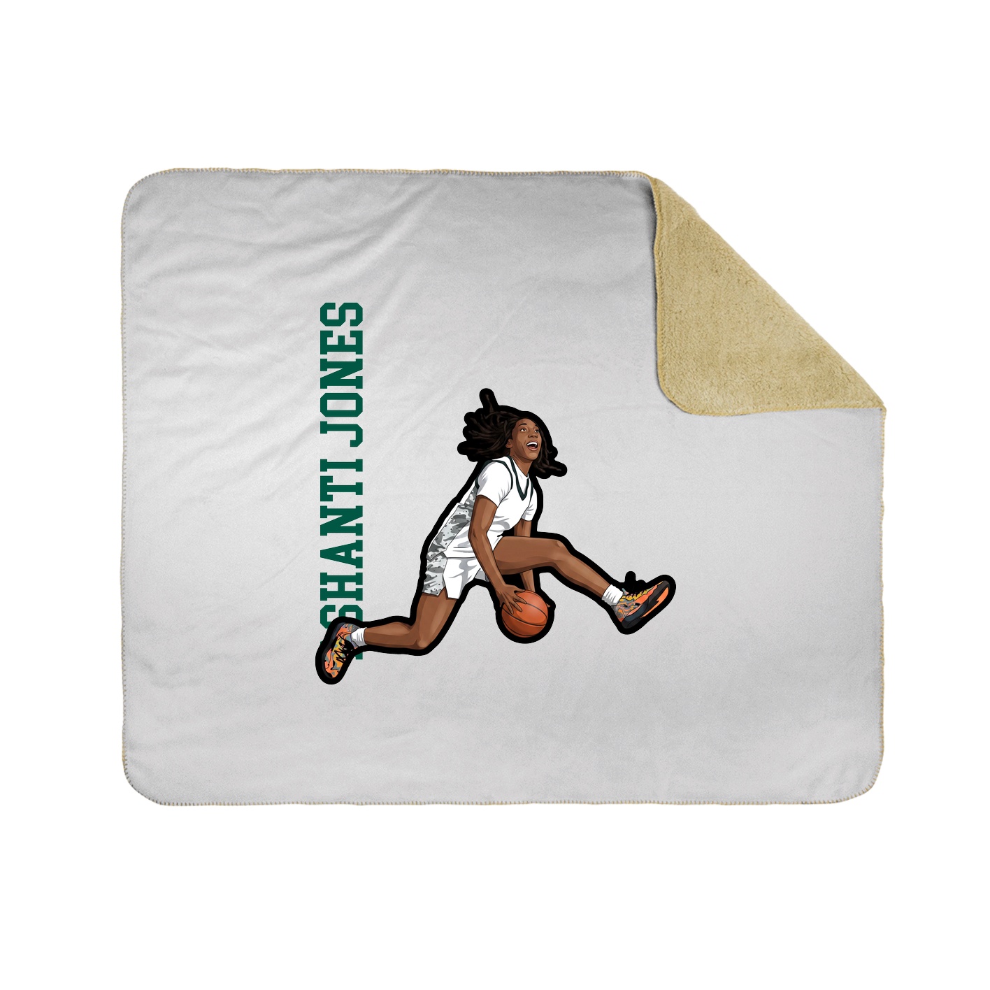 Throw Blanket — Name Vertical in White