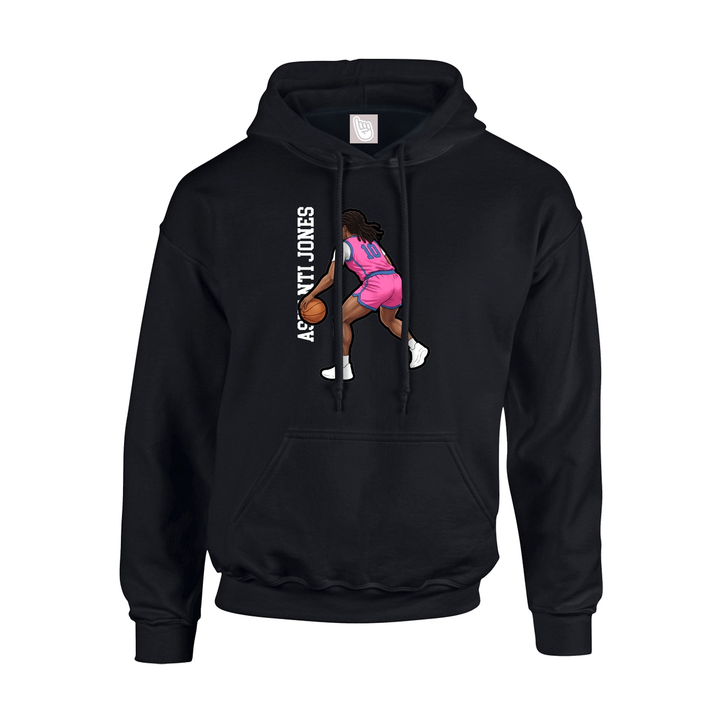 Youth Hoodie — Name Vertical in Black