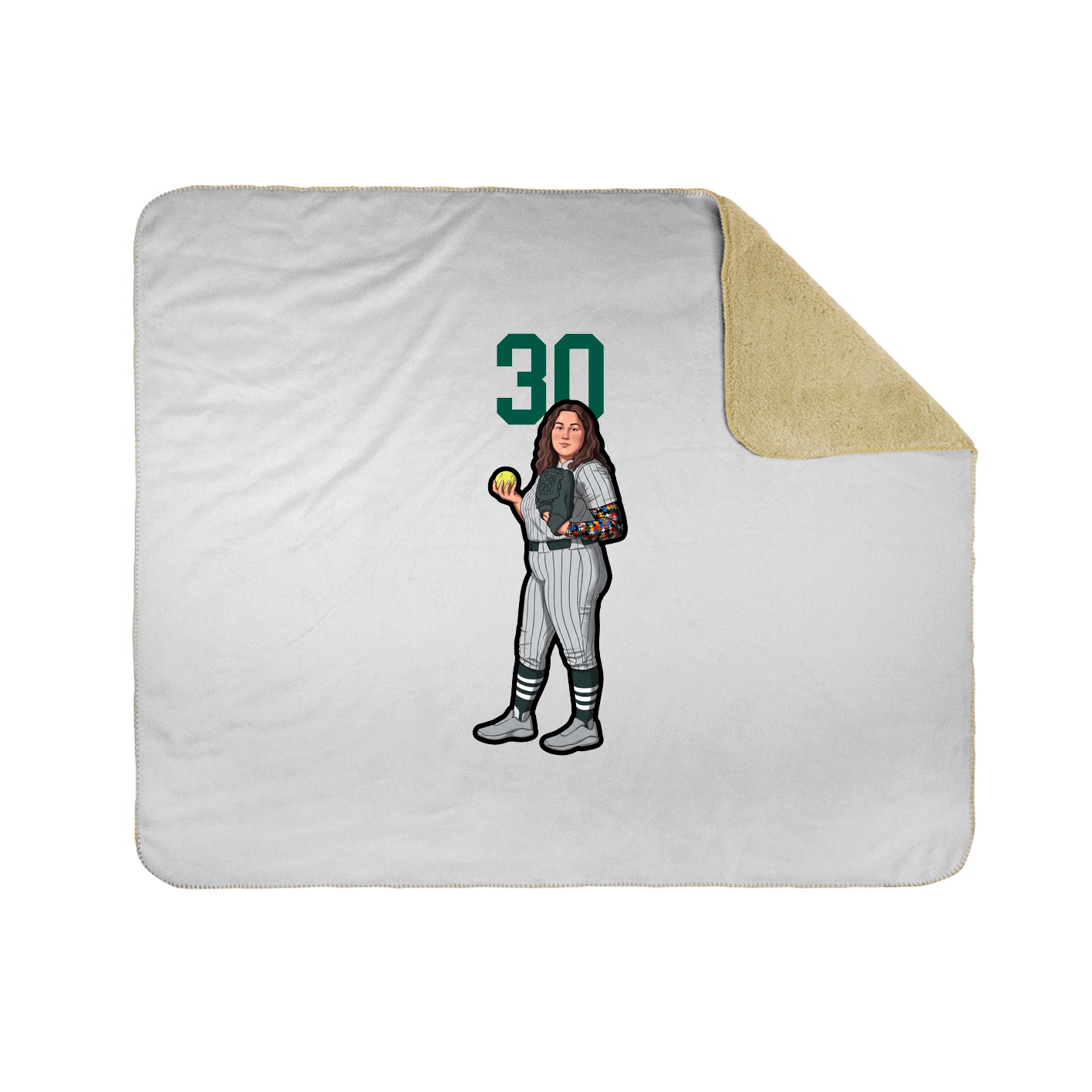 Throw Blanket — Number Top in White