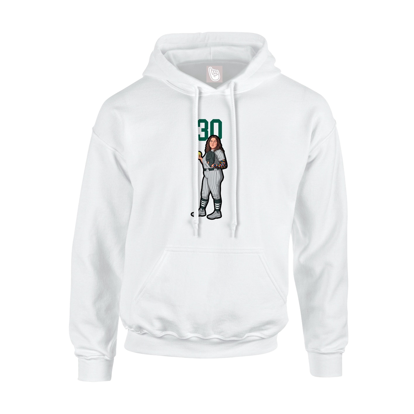 Hoodie — Number Top in White