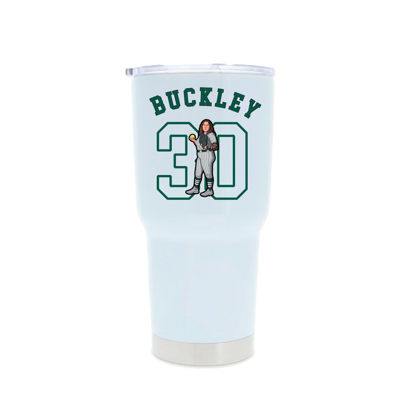 30oz Stainless Steel Tumbler — Shirsey Arch in White