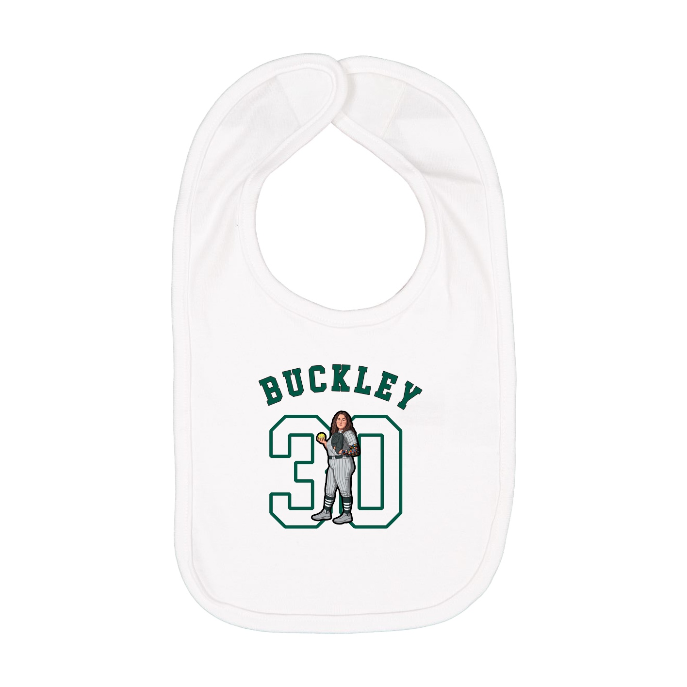Infant Bib — Shirsey Arch in White