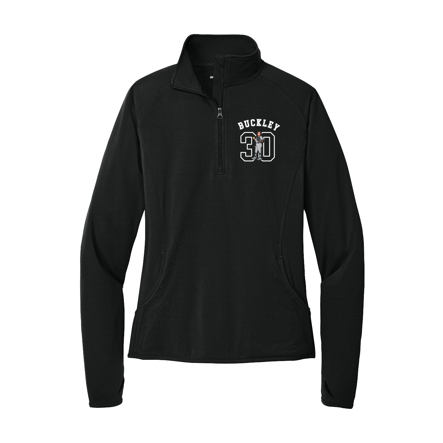 Women's Q-Zip Pullover — Shirsey Arch in Black