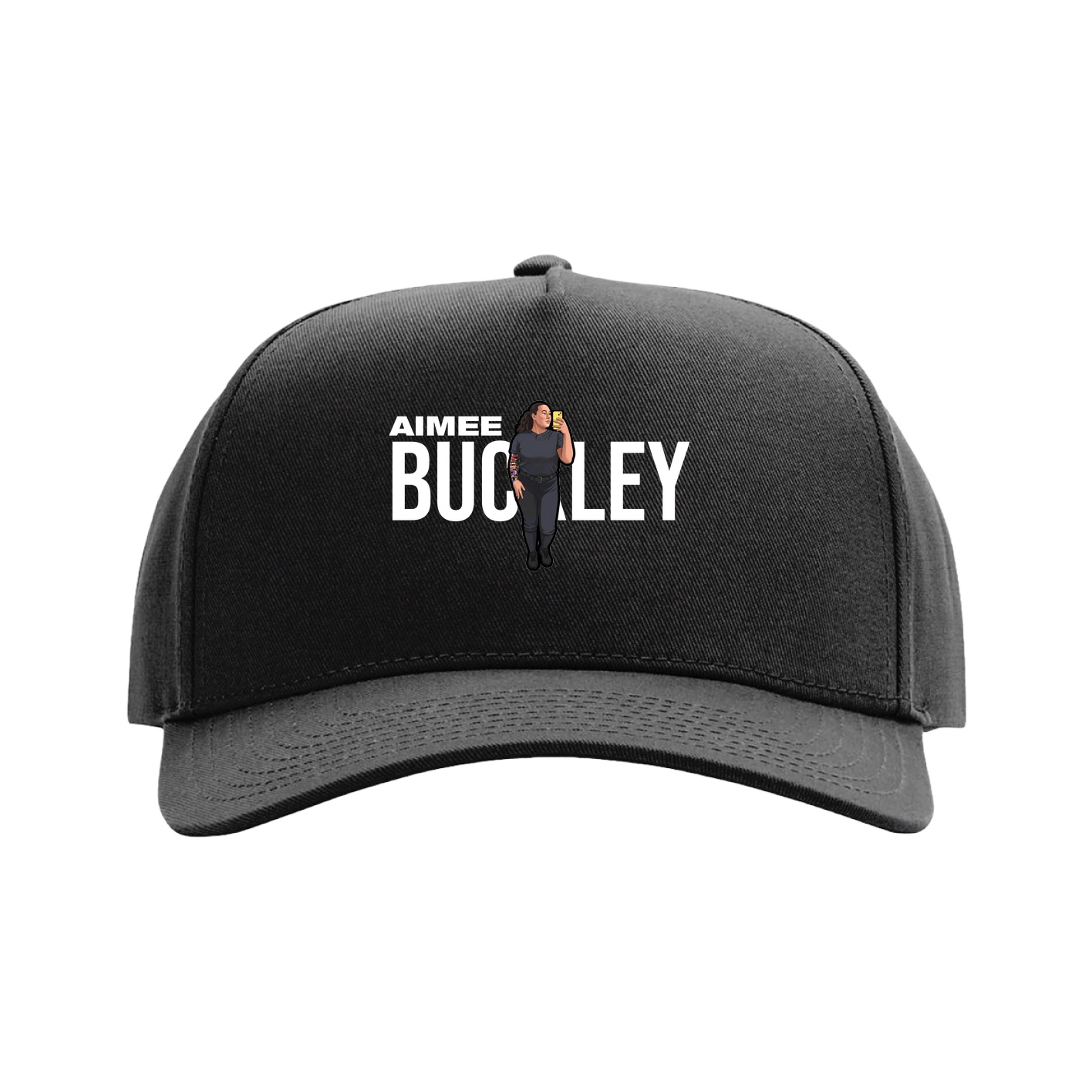Full Fabric Five-Panel Champ Cap — Player Name in Black