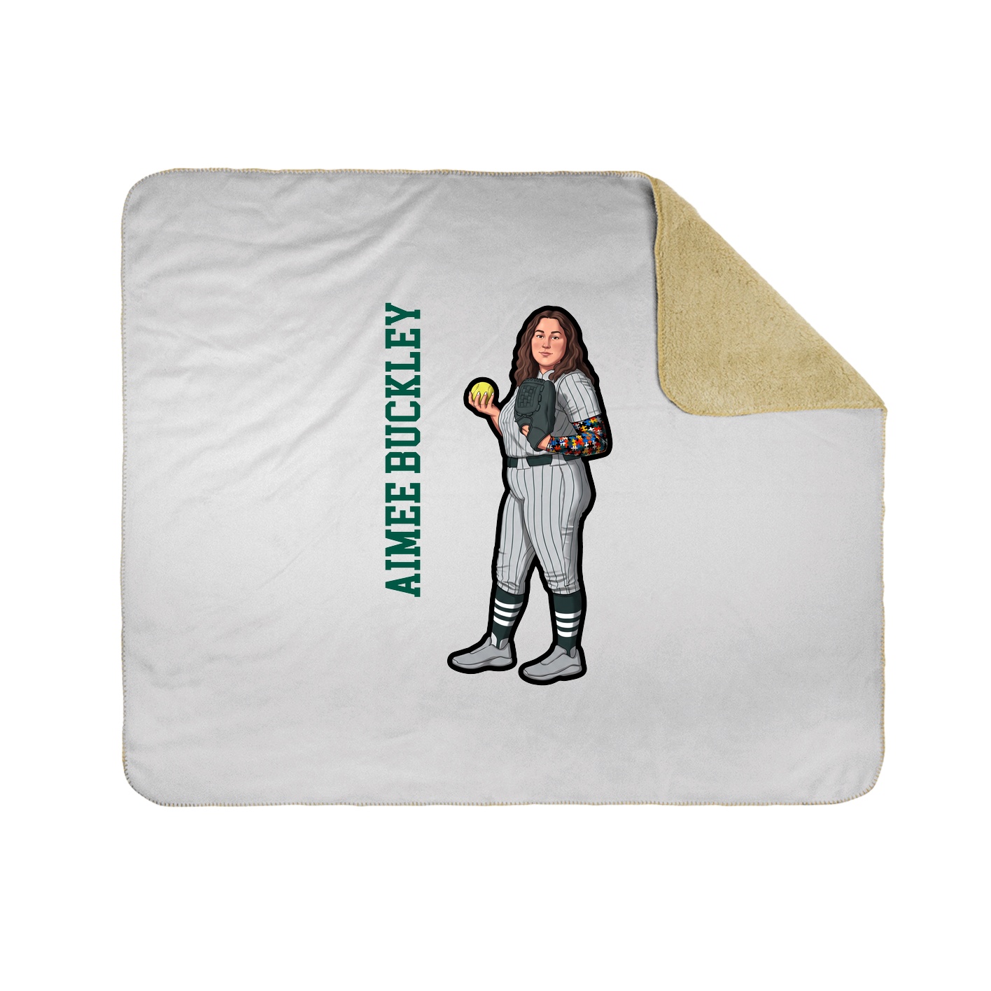 Throw Blanket — Name Vertical in White