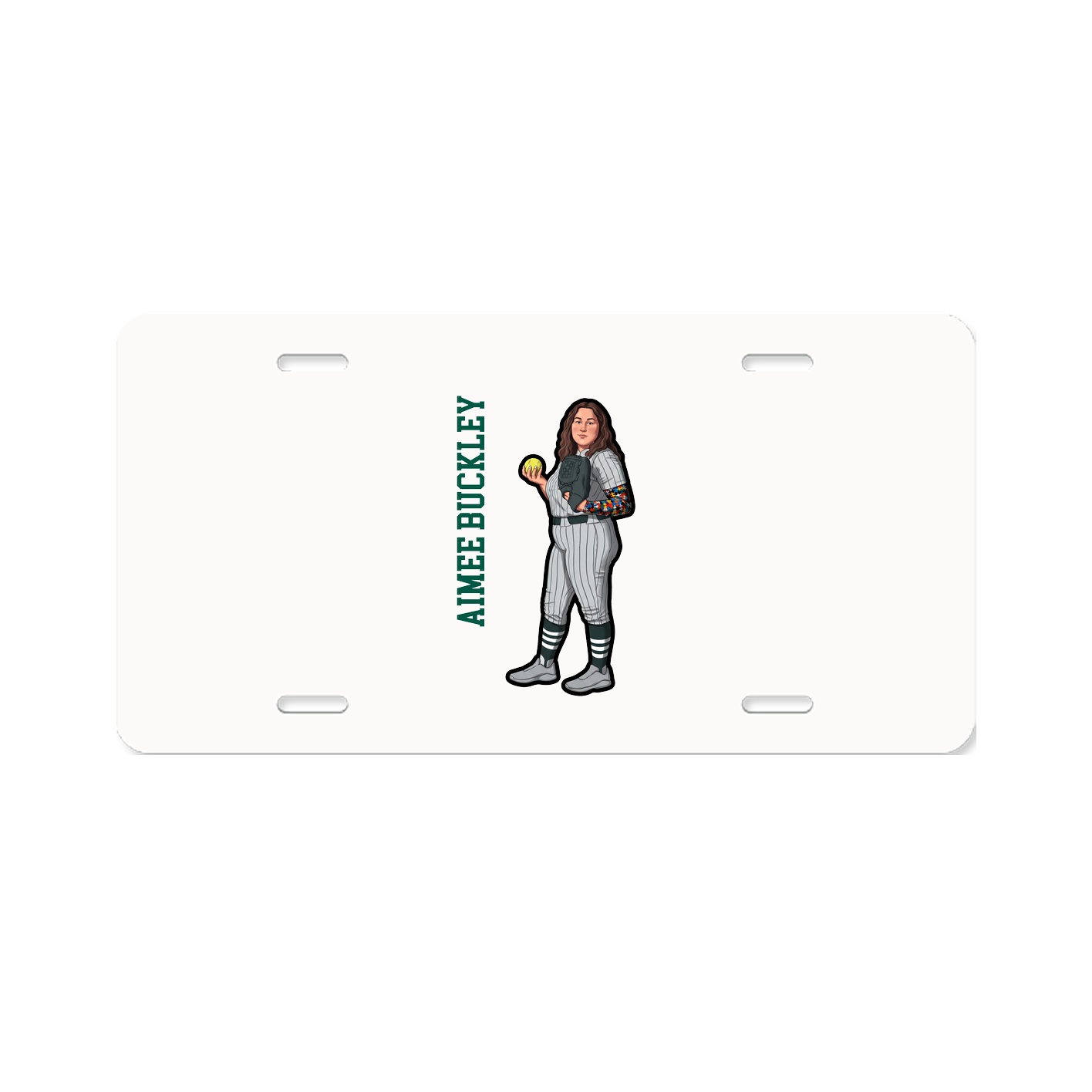 License Plate — Name Vertical in Classic