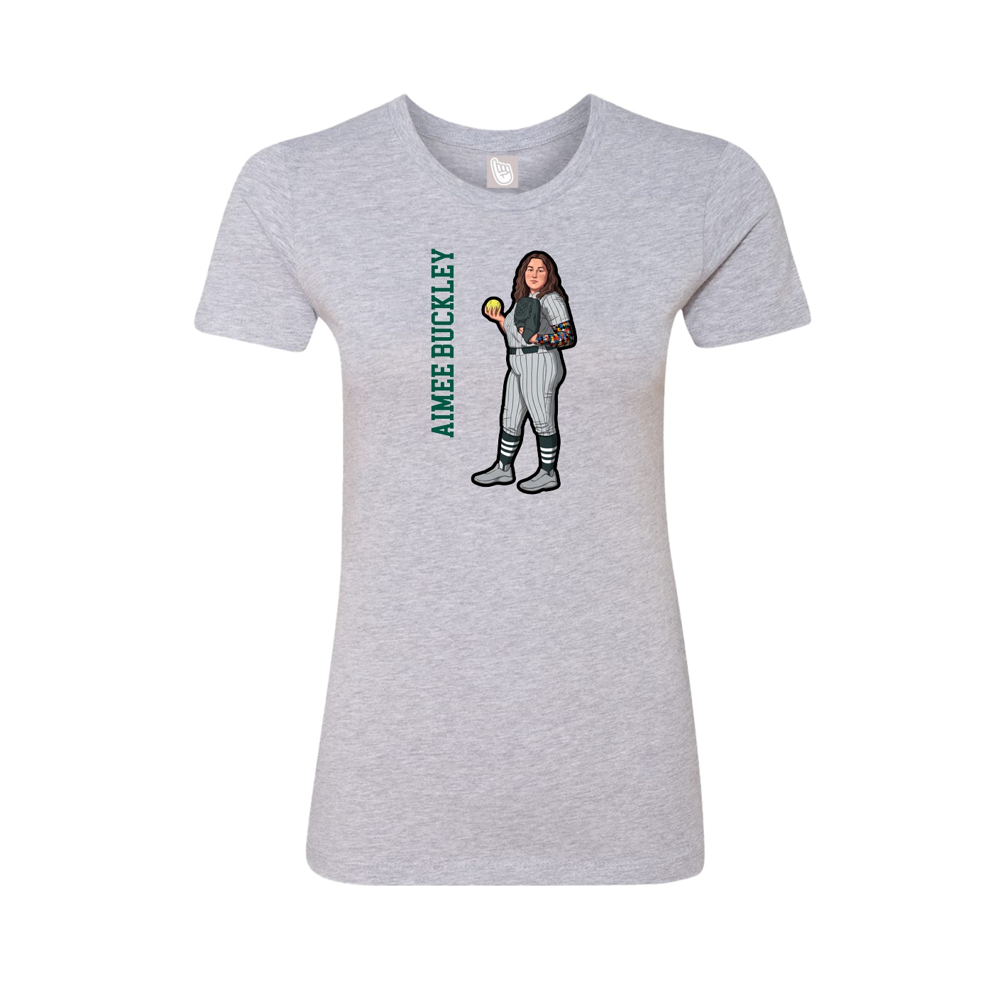 Womens Tee — Name Vertical in Grey