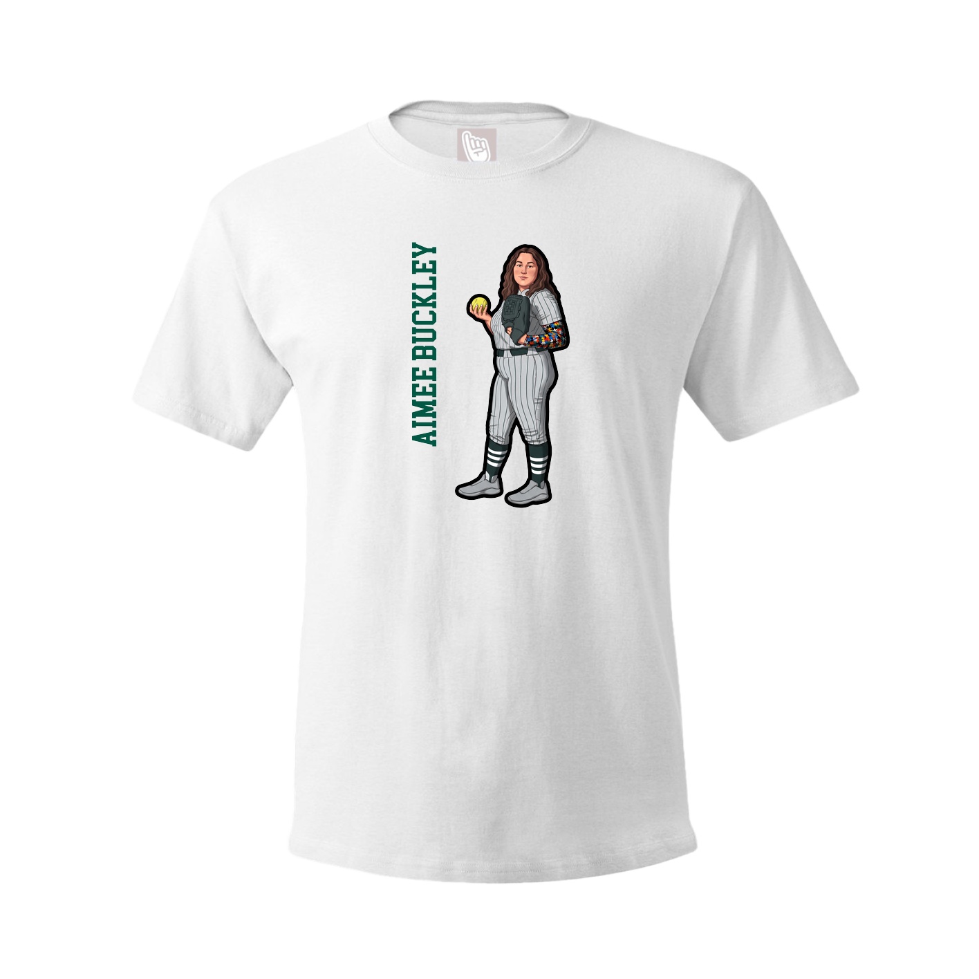 Youth Tee — Name Vertical in White