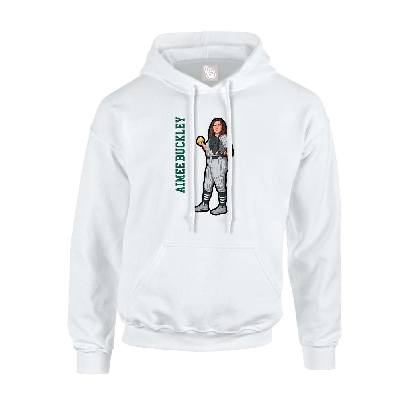 Youth Hoodie — Name Vertical in White