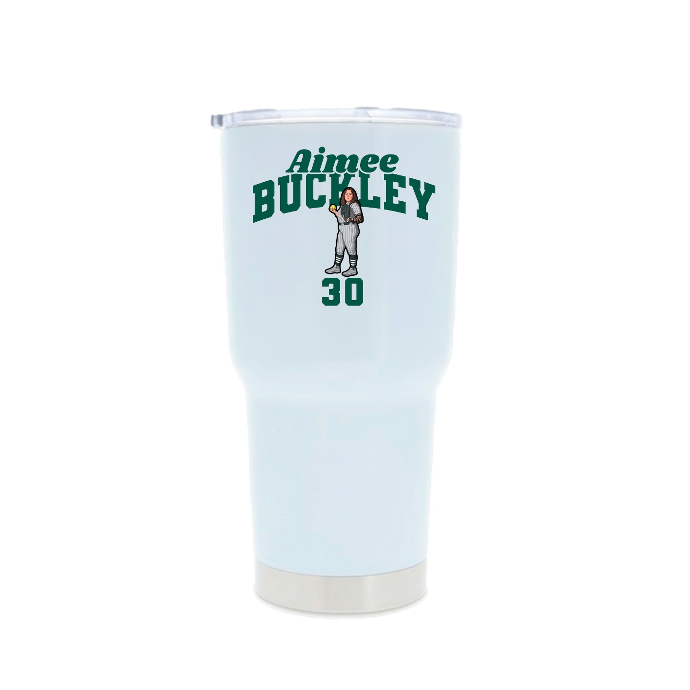 30oz Stainless Steel Tumbler — Signature Arch in White