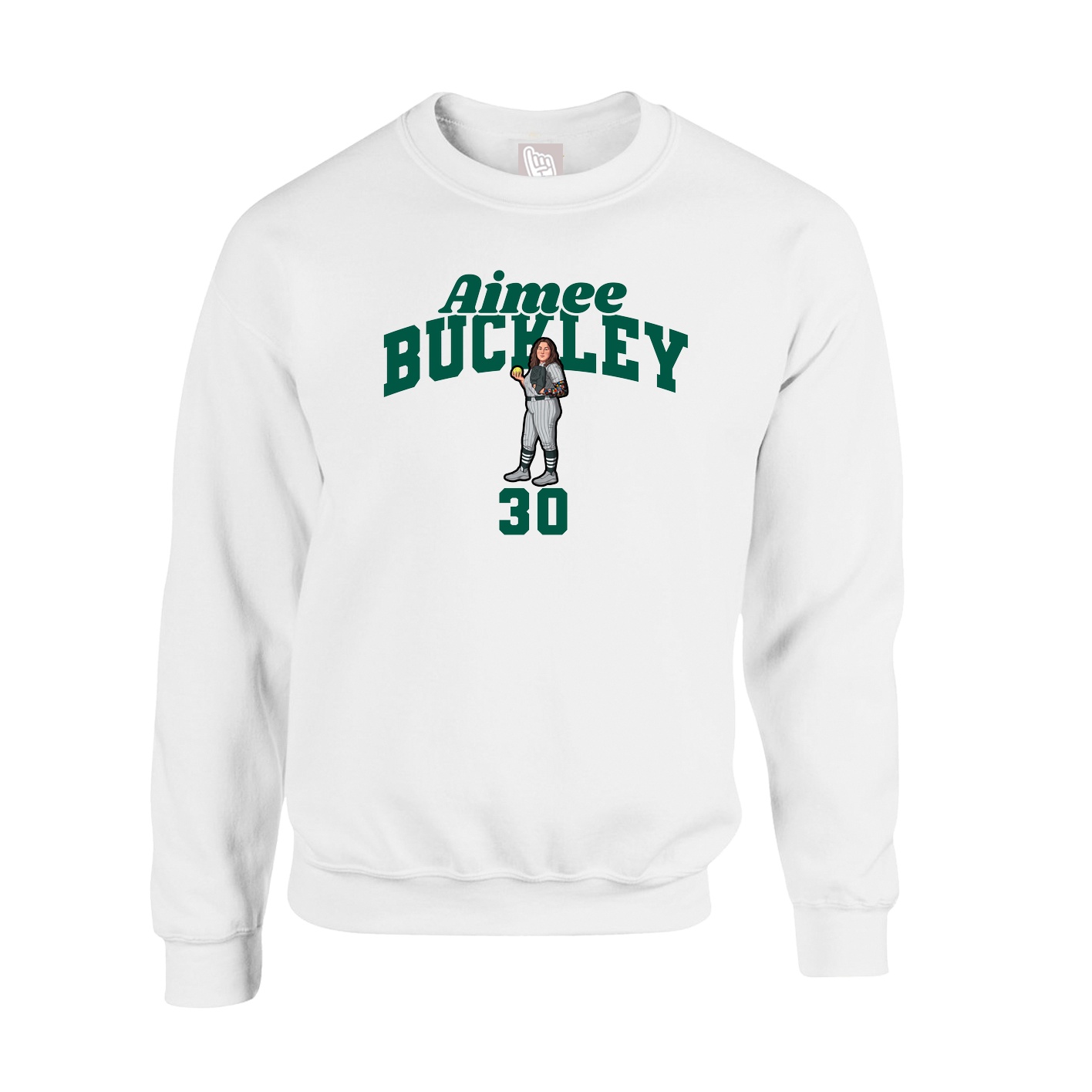 Fleece Crew — Signature Arch in White