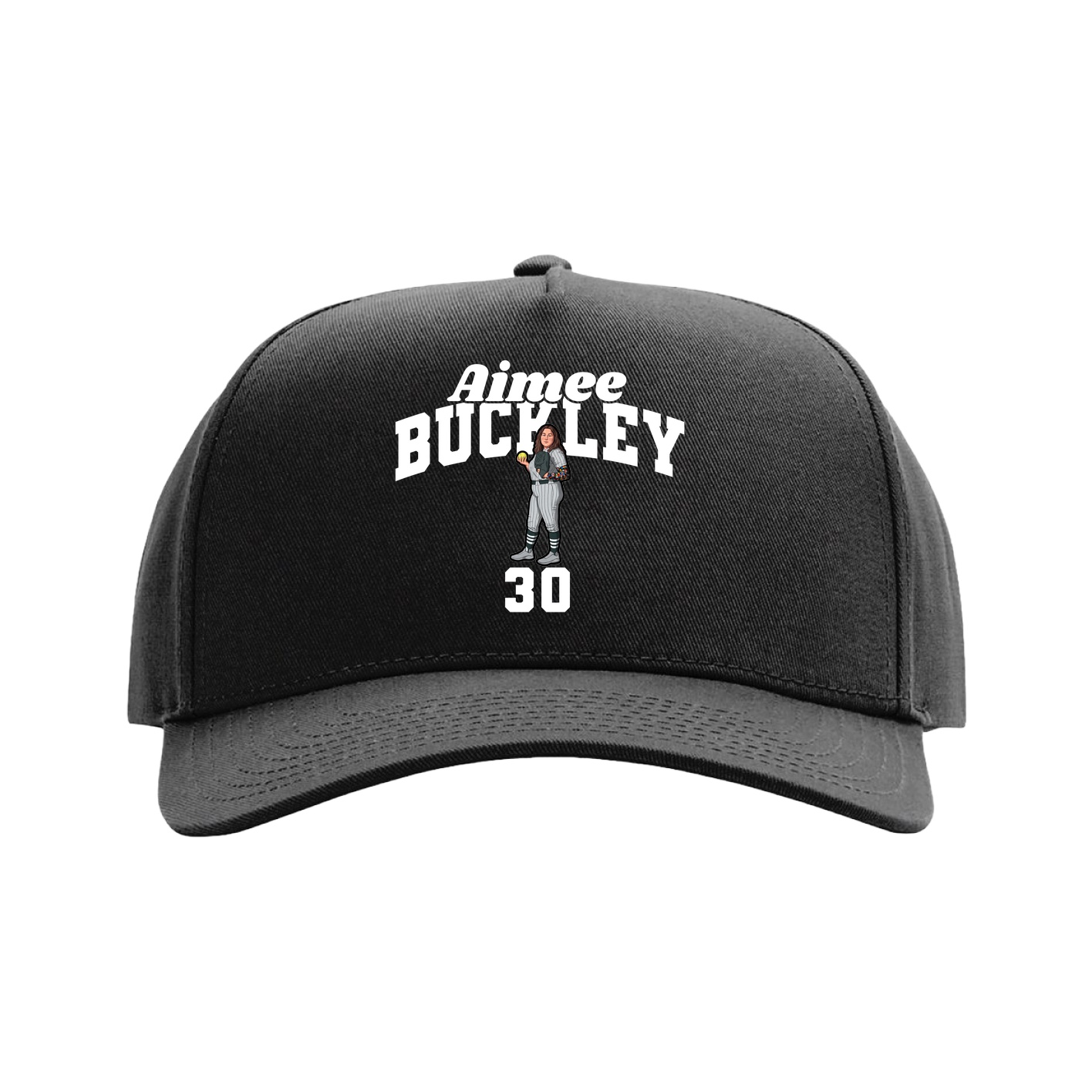 Full Fabric Five-Panel Champ Cap — Signature Arch in Black
