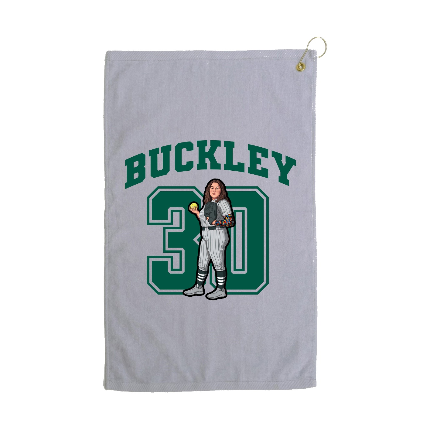 Golf Towel — Number in Grey