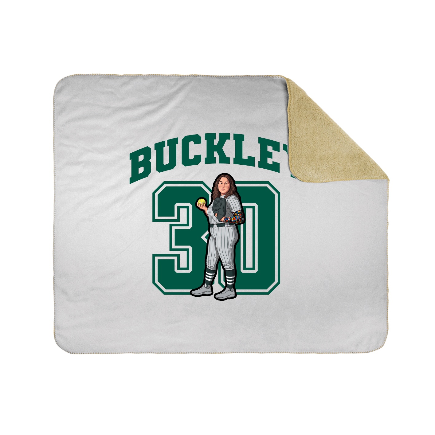 Throw Blanket — Number in White