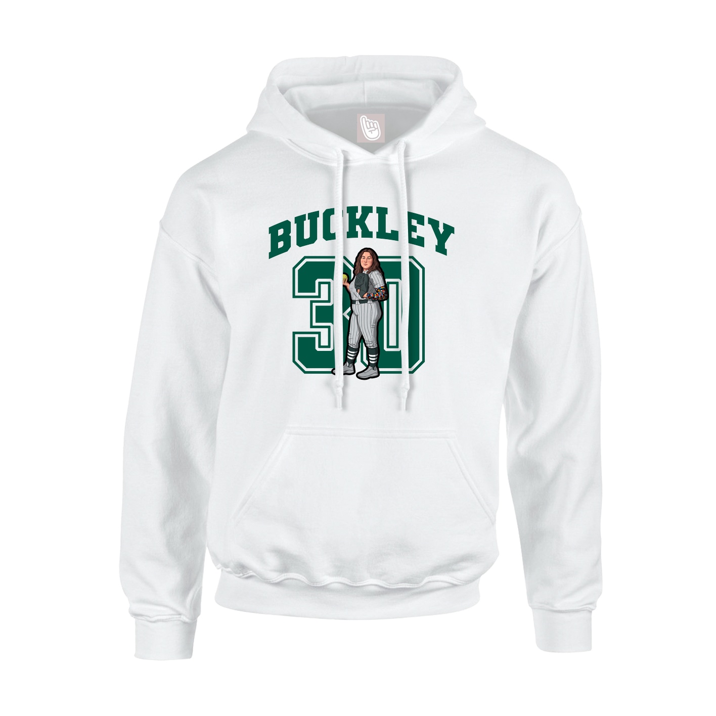 Hoodie — Number in White