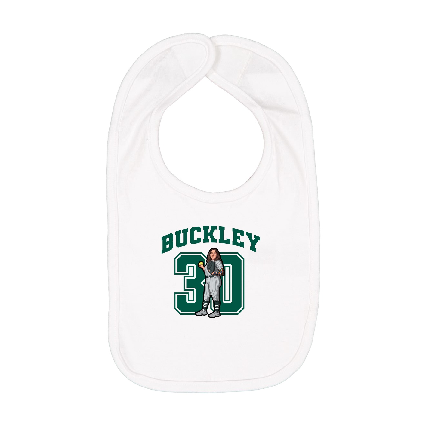 Infant Bib — Number in White