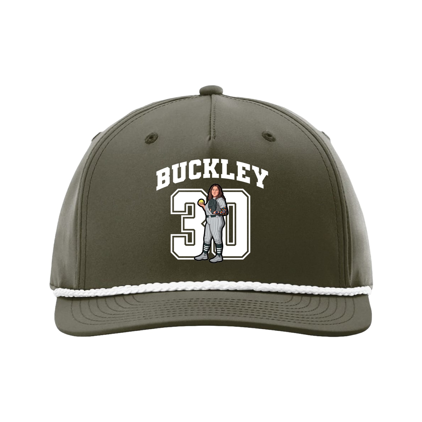 Five-Panel Classic Rope Cap — Number in Green