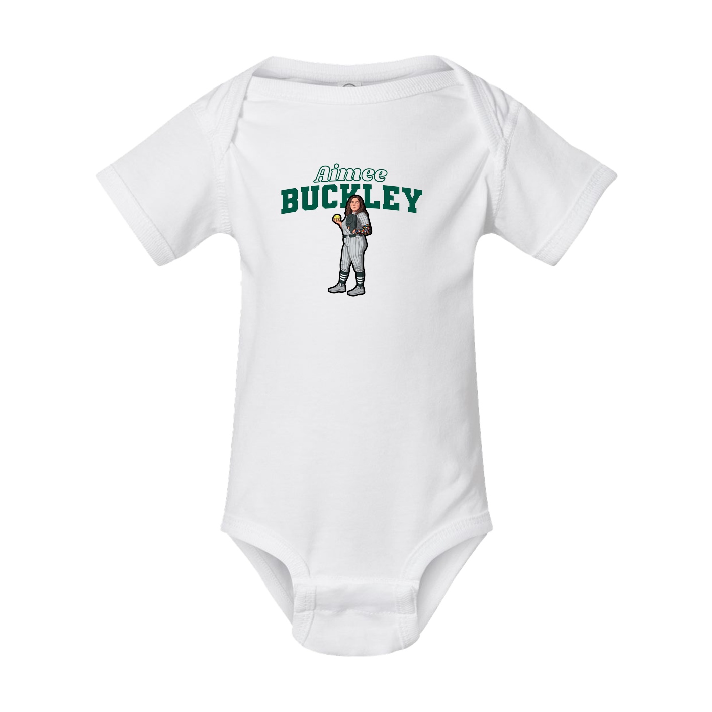 Baby Onesie — Name Arch in White