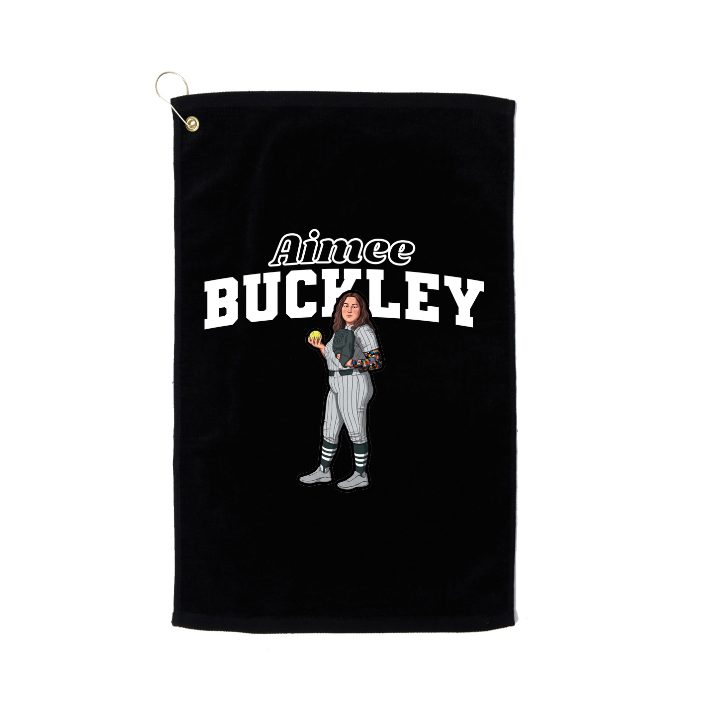 Golf Towel — Name Arch in Black
