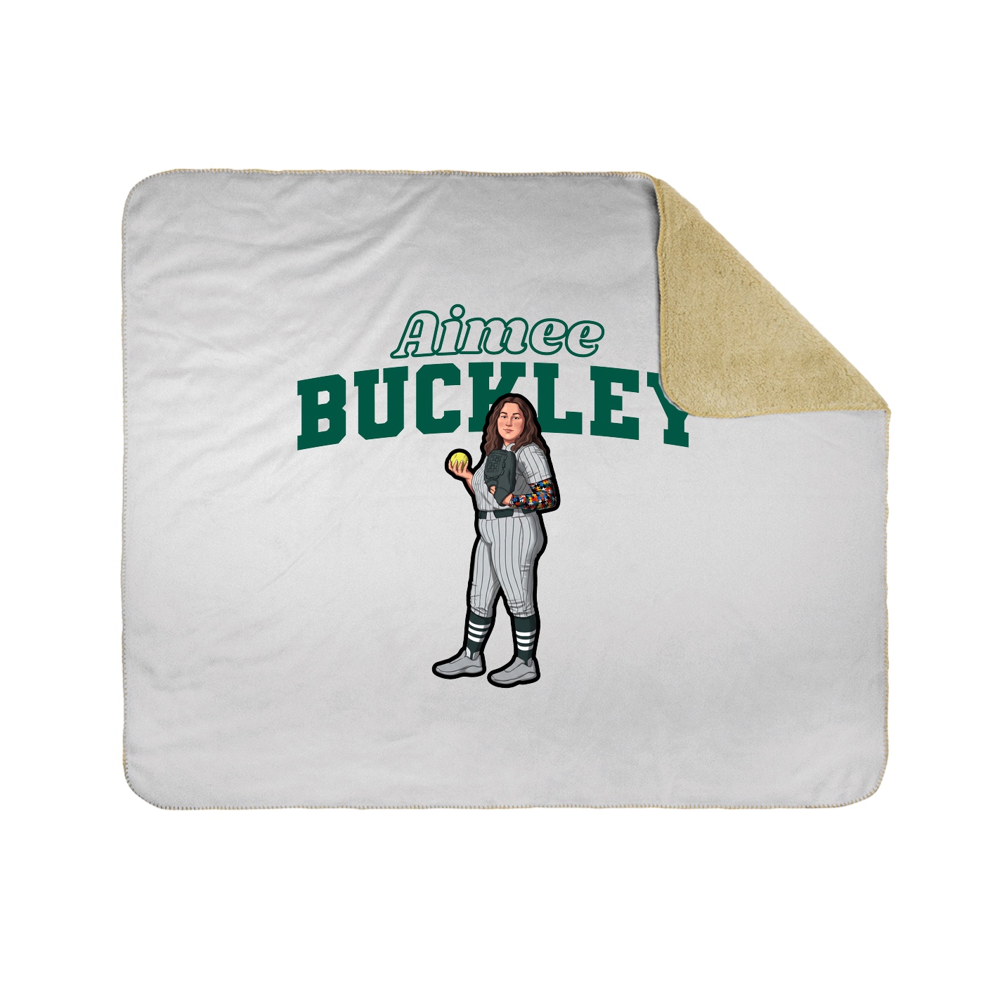 Throw Blanket — Name Arch in White