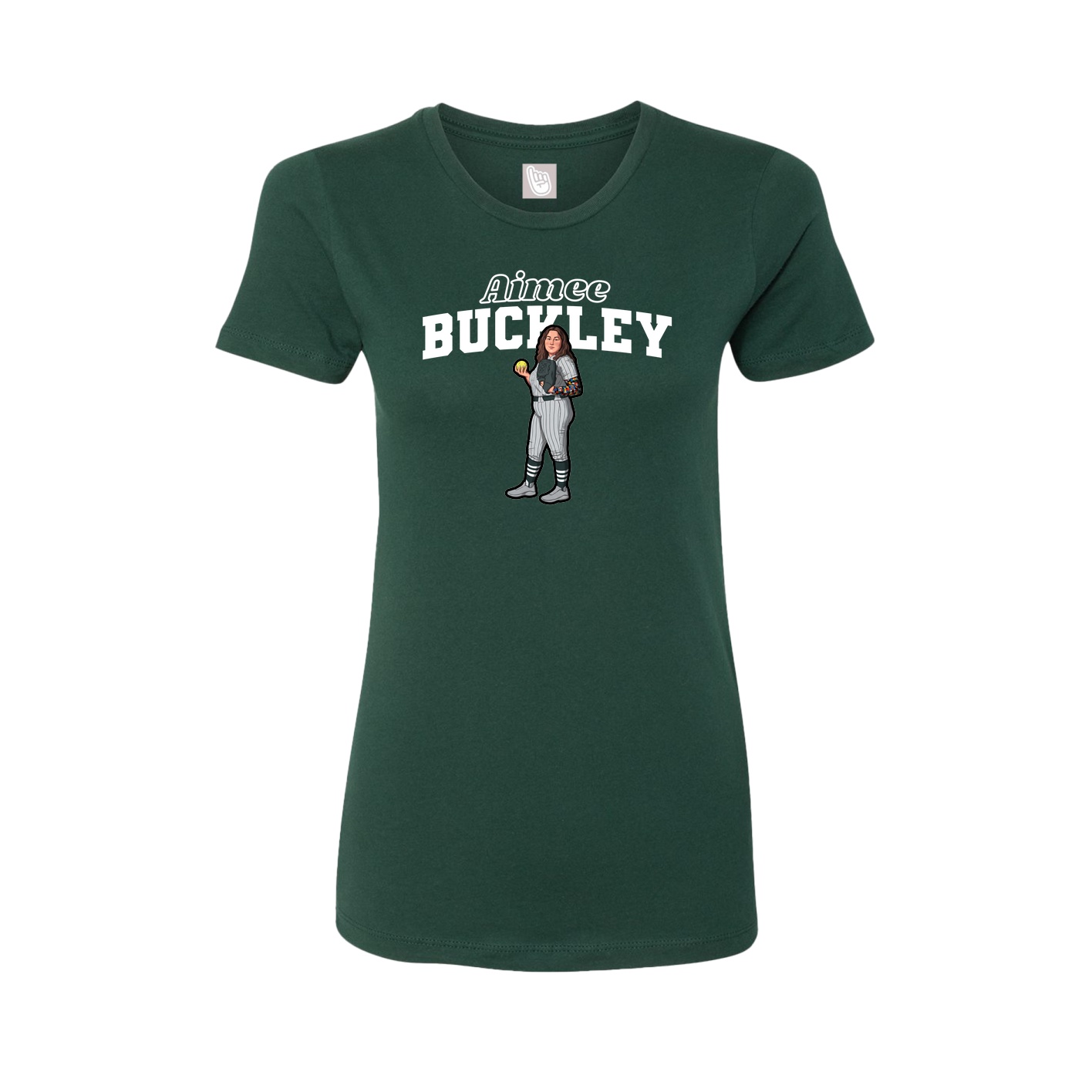 Womens Tee — Name Arch in Green