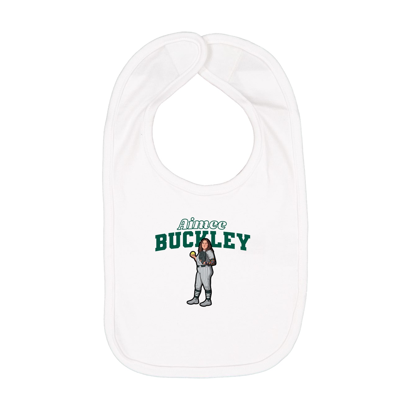 Infant Bib — Name Arch in White