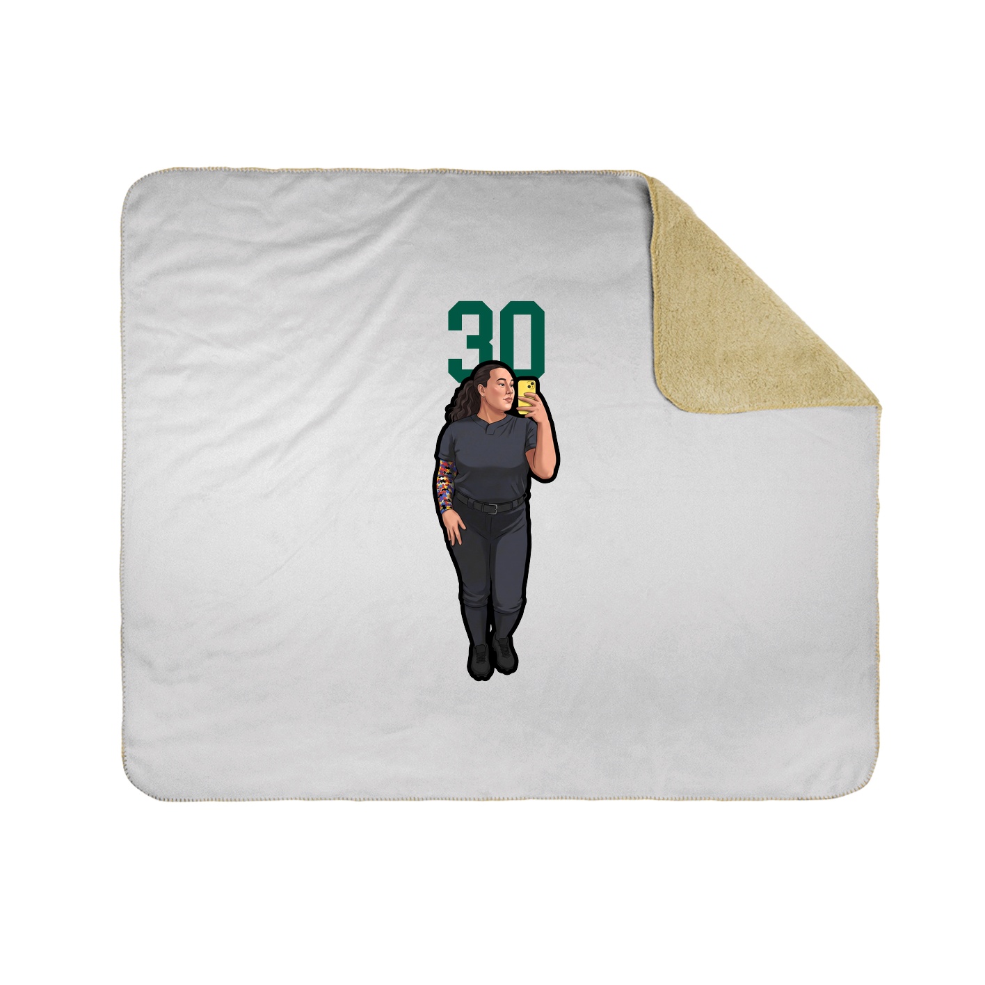 Throw Blanket — Number Top in White