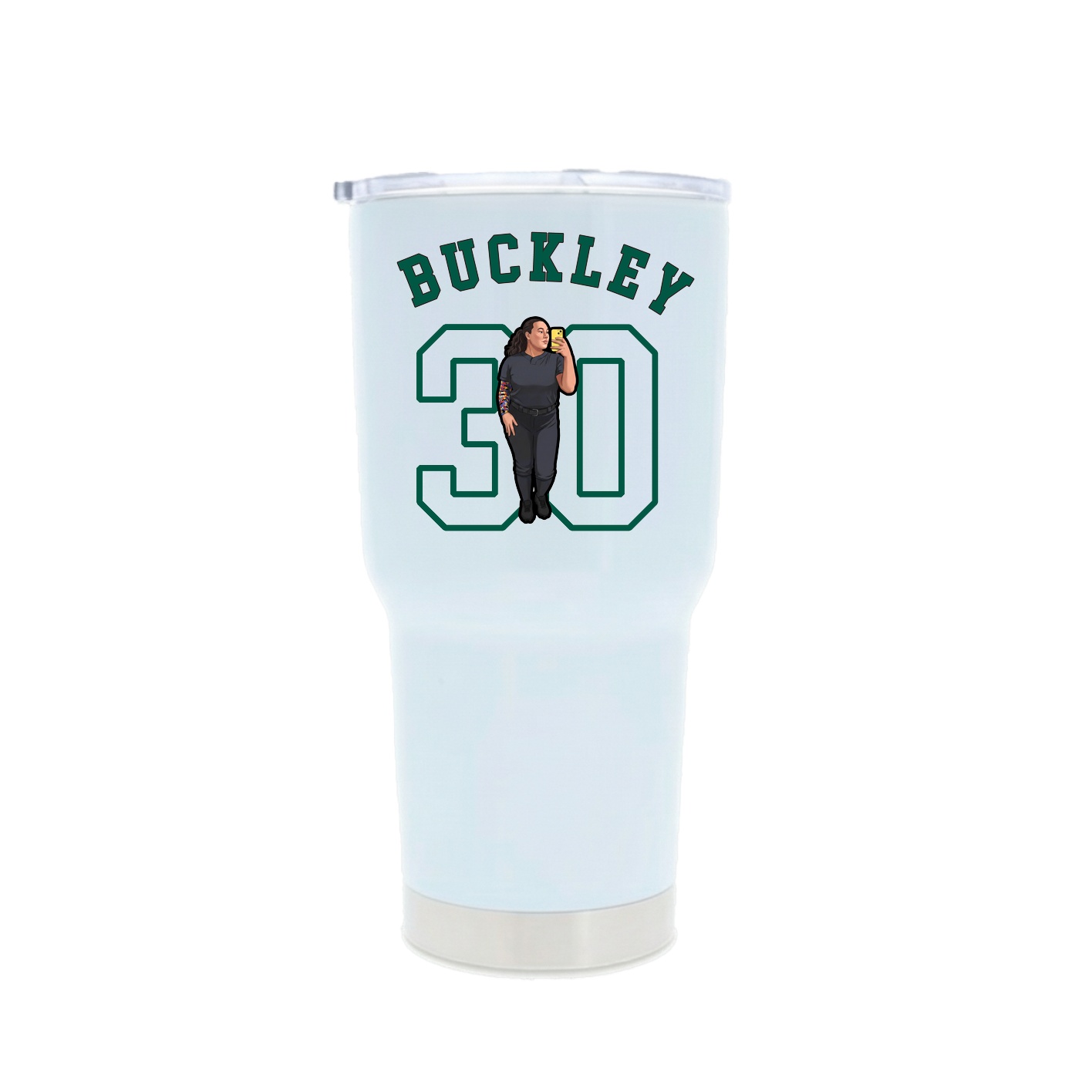 30oz Stainless Steel Tumbler — Shirsey Arch in White