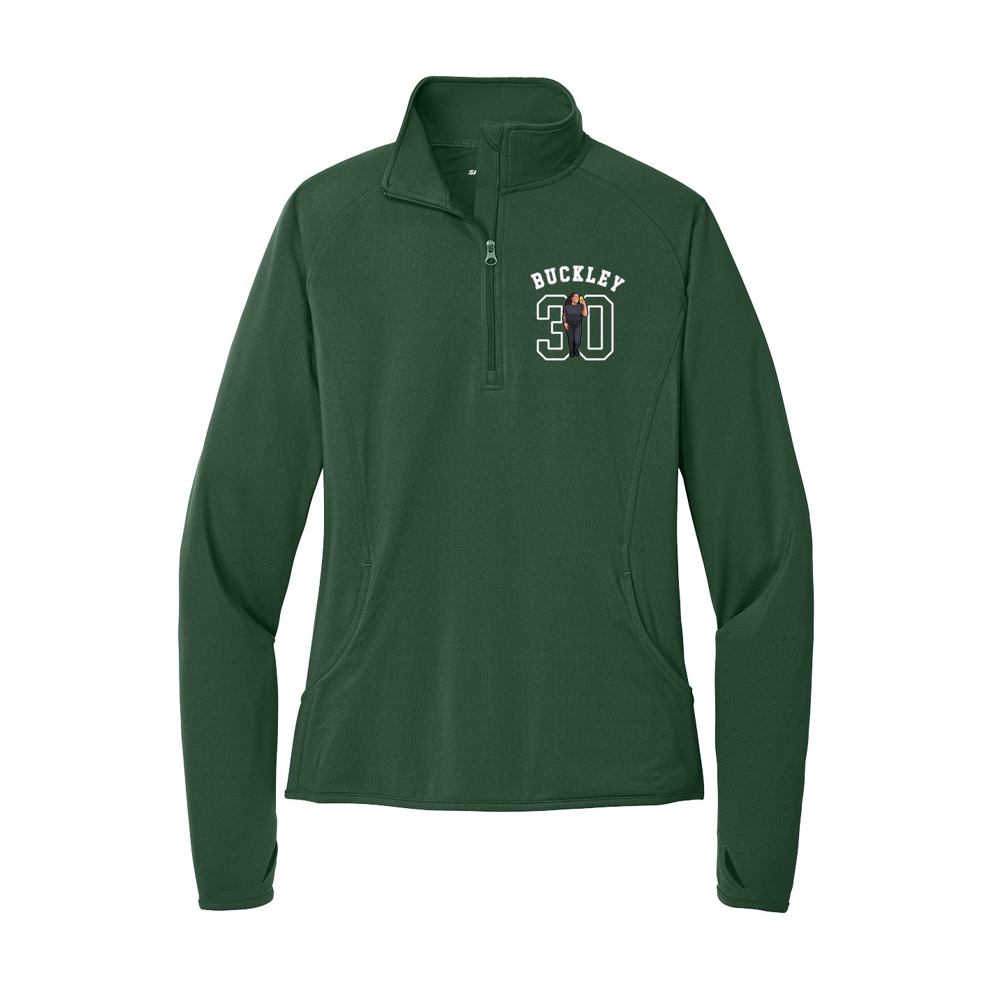 Women's Q-Zip Pullover — Shirsey Arch in Green