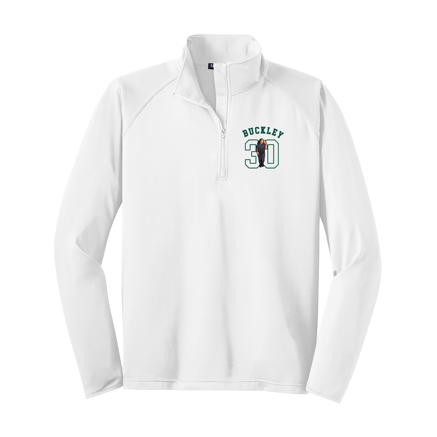 Q-Zip Pullover — Shirsey Arch in White