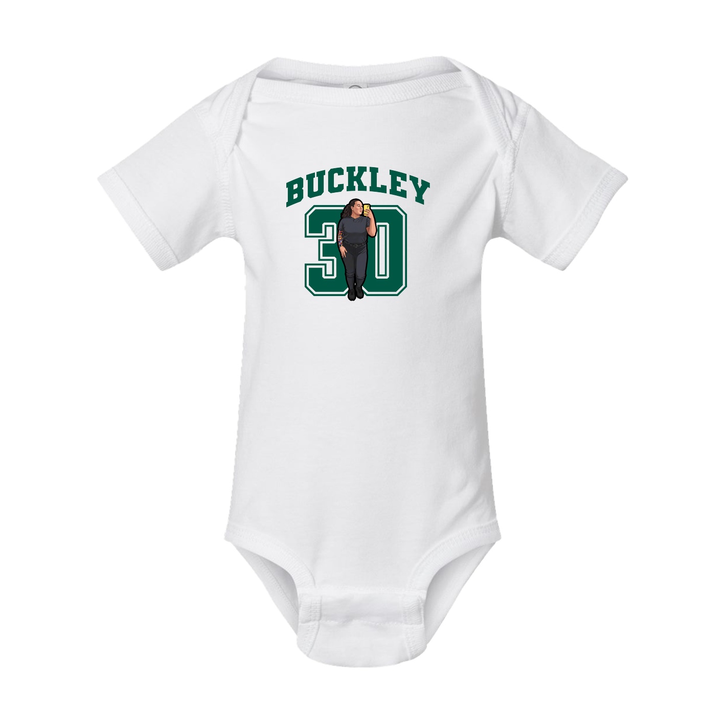 Baby Onesie — Number in White