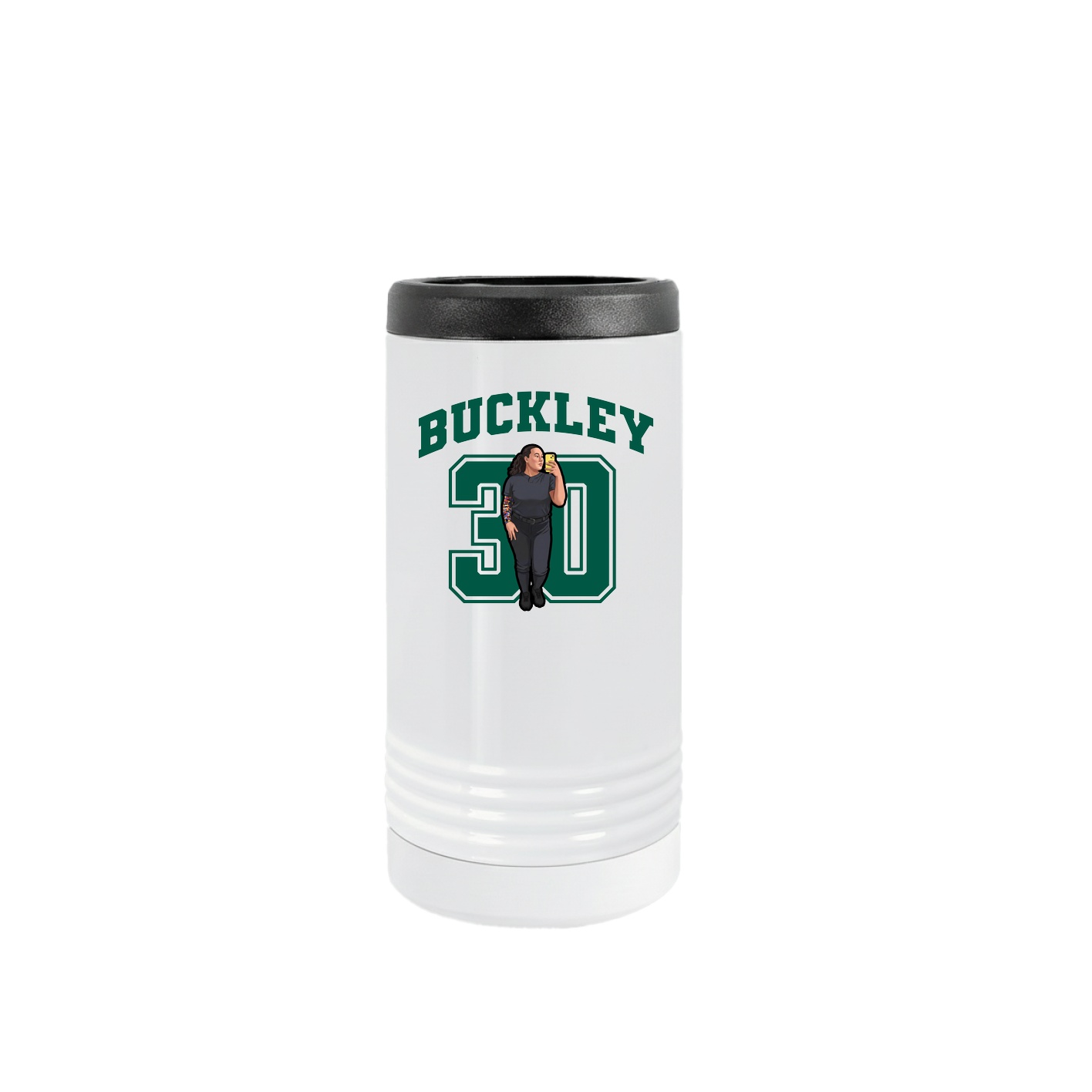 Slim Beverage Holder — Number in White